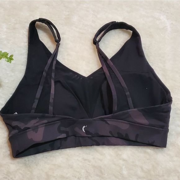 ZYIA Black Forest Camo Adjustable Mesh Sports Bra, Size Large - Picture 2 of 8